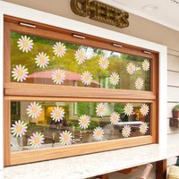 3Pcs Static Window Stickers For Kids Room Rainbow Daisy Flower Decals Boho Removable Vinyl Glass Decor For Nursery Bathroom