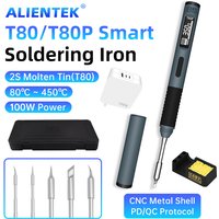 ALIENTEK T80 Smart Soldering Iron PD 100W Adjustable Constant Temperature Portable T80P Electric Welding Repair Tools C210 C245