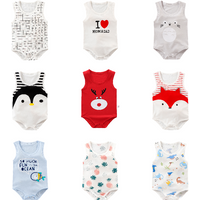 1 Pcs Baby Boys Girls Bodysuit Long Sleeve Cotton Baby Clothes Newborn Body Bebe Kawaii Cartoon Summer Cool Sleeveless Bodysuit