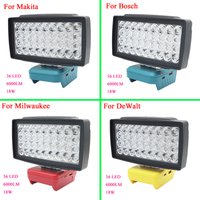 36 LED Samochodowa latarka robocza Latarka USB Power Bank Dla Makita Dla DeWalt Dla Bosch Dla Milwaukee HongSong Akumulator litowo-jonowy Lampa