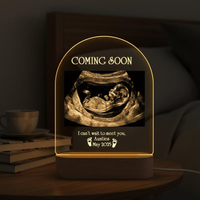 Customizable Night Light Personalized Ultrasound Photo Acrylic LED Light Custom Text Gender Reveal Party Gift For Pregnant Mom