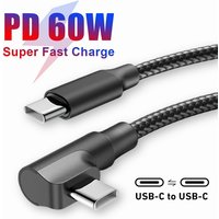 90 Degree Elbow Type C to Type C Fast Charging Cable for iPhone 15 Plus 16 17 Pro Max Samsung Xiaomi Redmi Huawei Honor OnePlus