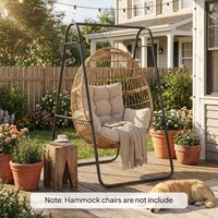 Hammock Chair Stand Only, Hanging Chair Stand A Frame, Heavy Duty Steel Single Hammock Egg Swing Frame for Indoor Outdoor, 150 KG Load Capacity, Black