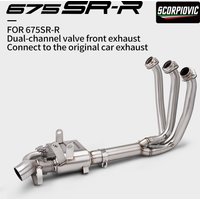 FOR 675SR 675-SR CF650SR CFMOTO 675SR-R Dual-channel valve front exhaust Connect the original muffler Middle Pipe