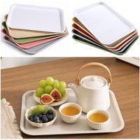 High Quality Multicolor Serving Tray Multi-sizes Rectangle Storage Shallow Tray Plastic Anti-Slip Cooking Pallet Kitchenware