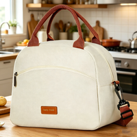 Insulated Lunch Bag for Office Workers, Waterproof & Oil-Resistant Large Capacity Bento Box Tote with Adjustable Shoulder Strap