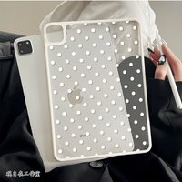 White Polka Dot Tablet Case For iPad Pro 11 12.9 13 A16 M2 M4 M3 M5 Shell 8.3 9.7 10.2 5/6/7/8/9/10/11th Mini Air 3 4 5 6 Cover