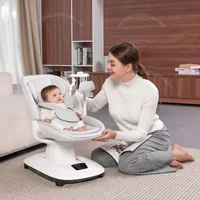 Electric Baby Soothing Chair Luxury Baby Rocking Chair Connectable To APP 360° Rotating Baby Rocking Chair Adjustable Backrest