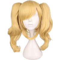 Anime Cosplay Wigs for Women Yellow Blond Synthetic Wigs with 2 Ponytails Halloween Costume Party Cosplay Wig