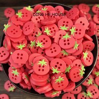 13MM 1-50pcs Tomato Button Plastic Decorative Cute Ins Hand Child Clothing Accessories 4-Holes DIY Sewing Sweater Cardigan
