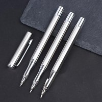Deluxe Business Fountain Pen Ultra Fine Nib Calligraphy Silver Nib Fountain Pen Stationery , No Ink