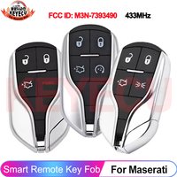 KEYECU 433MHz ID46 PCF7953 Chip Smart Car Key FCC ID: M3N-7393490 For Maserati Quattroporte Ghibli 2012-2020 2021 Remote Control