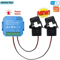 Smart Life WiFi Energy Bidirection Meter with Buzzer Overload Alarm App Monitor Solar Produced Consumed Power AC110V/240V