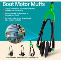 Quick Connect Boat Motor Flusher Muffs, 16mm Threaded Adapter for Outboard Engine Cleaning, Fast Release Hose Connector