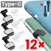 USB C Silicone Dust Plug Set w/ Cleaning Brush, Anti-Dust Charging Port Stopper Cap Protector For Type-C Android Cell Phone