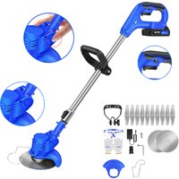 Cordless lawn mower Kit,21V Metal Blade cordless electric lawn mower with 1.5Ah Li-ion Battery and Charger