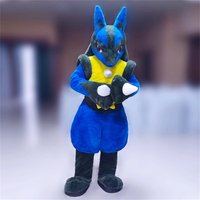 Japanese anime Pokemon Lucario Doll costume wearable performance plush doll toys Custom design plush toy mascot