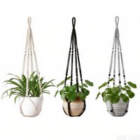 1Pcs Macrame Handmade Plant Hanger Baskets Plant Pot Holder Wall Decor Courtyard Garden Hanging Planter Garden Supplies