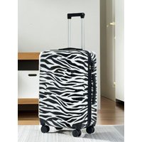 Zebra Print Luggage with Spinner Wheels - Durable Unisex Travel Suitcase, 360° Universal Wheels Carry On Trolley Bag