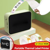 Marklife P15 Portable Thermal Label Printer Wireless Bluetooth Y12 Label Maker or 3Rolls White Label Sticker Cable Transparent