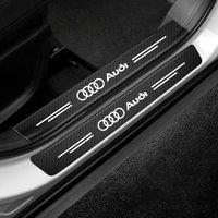 4PCS Carbon Fiber Car Door Sill Strip Protector Stickers For Audi Sline Quattro A1 A2 A3 A5 A6 A7 A8 Q2 Q3 Q4 Q5 Q6 Q7 Q8 RS6 TT
