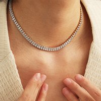 Trendy Tennis CZ Choker Necklace for Women Luxury Dazzling Crystal Iced Out Zirconia Collar Short Chain on Neck Fashion Jewelry