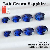 Lab Grown Sapphire Royal Blue Color Oval Shape Charm Gemstones for Diy Jewelry Making Materials Selectable AGL Certificate