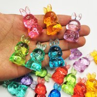 Camal 10pcs 39mm Colorful Cute Rabbit Bunny Hare Acrylic Animal Game Piece For Board Games Children Amusement Park Decoration