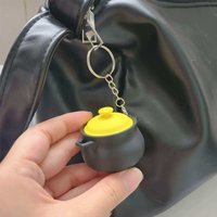 Cute Mini Kitchen Clay Cooking Pot Fidget Clicker Keychain Backpack Charm Stress Relief ADHD Autism Gifts For Teen Boys Girls