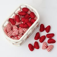 2/12pcs Retro Style Fabric Cotton Filled Plaid Three-dimensional Bow Diy Headwear Hair Accessories Clips Scarf Women's Materials