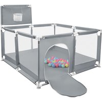 Parc pour bébé, parc pour enfants, fosse à balles pour bébé, avec panier de basket-ball, 126x126x66cm et servant de aide à la marche
