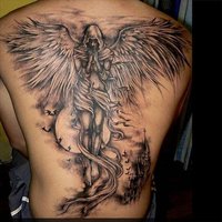 Lasting Angel Fake Tattoo Full Back Traditional Art Tattoo Sticker Punk Snake Temporary Tattoos Waterproof Tatuajes Temporales