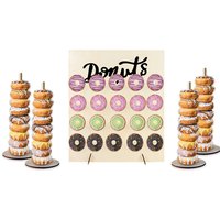 Rustic Wooden Donut Wall Display Stand for Weddings Baby Showers Birthdays Perfect Table Decoration and Party Favor Supplies