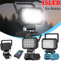 15 LED Working Light For Makita Lithium Battery Outdoor Flashlight Camping Lamp Lighting Power Tools Parts Battery NOT Included