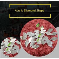 New 100pcs Acrylic Diamond Shape Mirror Stickers Mosaic Tiles Bulk Self-adhesive DIY Craft Art Mirror Wall Door Home Decorations