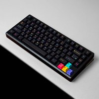 Underground World Black Keycap Arabic Korean Russian Japanese French Cherry Profile 130 Key Cap Mechanical Keyboard AULA F75 85%