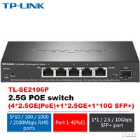 TP-LINK 2.5G POE Switch 4*2.5G (PoE) + 10 Gigabit SFP, Max PoE Power 55W, Maximum PoE Power Per Port 30W, TL-SE2106P