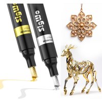 1/2/3/Pcs 2mm Chrome Marker Pen Chrome Paint Pen for Repairing, Permanent Reflective Touch Up, Model Marking DIY Art Projects