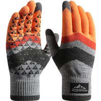 AliExpress NONE Autumn Winter Men's Gloves Cycling Knitted Triangle Anti-Slip Elastic Glove Hiking Outdoor Color-Blocking Camping Touchscreen