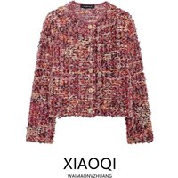 Fall Winter New Arrival Women's Knitted Long Sleeve round Neck Outerwear Textured Design Classic Straight Fit Versatile Style