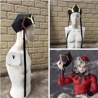 Anime Demon Doma Douma Cosplay Hat Kimetsu No Yaiba Douma Headwear Replica Prop Decoration Character Accessories Halloween Party