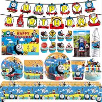 Thomas Plate Cup Kit Thomas And Friends Train Birthday Party Decoration Bottle label Sticker Gift Bag Backdrop Baby Shower Gift