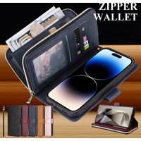 Zipper Wallet Case for Samsung Galaxy A04e A05 A06 A07 A14 A15 A16 A17 A25 A26 A34 A35 A36 A37 A54 A55 A56 A57 4G 5G Phone Cover