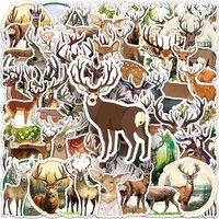 50Pcs Forest Deer Stickers Waterproof Decals Cute Animal Elk Graffiti for Laptop Phone Case Water Bottle Car Luggage DIY Decor