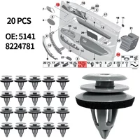 20pcs Car Door Panel Card Trim Cover Fixing Clip For BMW E88 F45 E36 E46 E90 E91 F32 F33 F82 E60 E61 X1 E84 X3 E83 51418224781