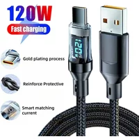 120W Type C To Type C Cable PD Super Fast Charging USB C Data Cord High Speed Data Transfer Cable Quick Charge Charger Data Wire