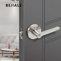 Indoor Door Lock Round Silent Bedroom Anti-theft Door Handle Zinc Alloy Home Bathroom Keyless American Door Lock Hardware