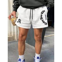 Men's 2026 New Hot Summer Solid Color Lace-Up Pocket Casual Letter Printed Loose Sports Shorts Men's Comfort Pants Clothing