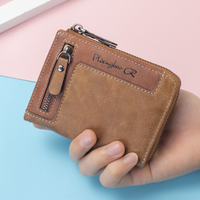 Men's New Zipper Small Money Bag Youth Fashion Vertical Multi Card Function Wallet Zipper Zero Card Holder Coin Bag