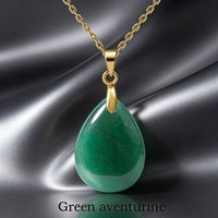 Natural Stone Crystal Pendant Teardrop Fashion Necklace For Diy Necklace Earrings Making Jewelry Christmas Friendship Gift